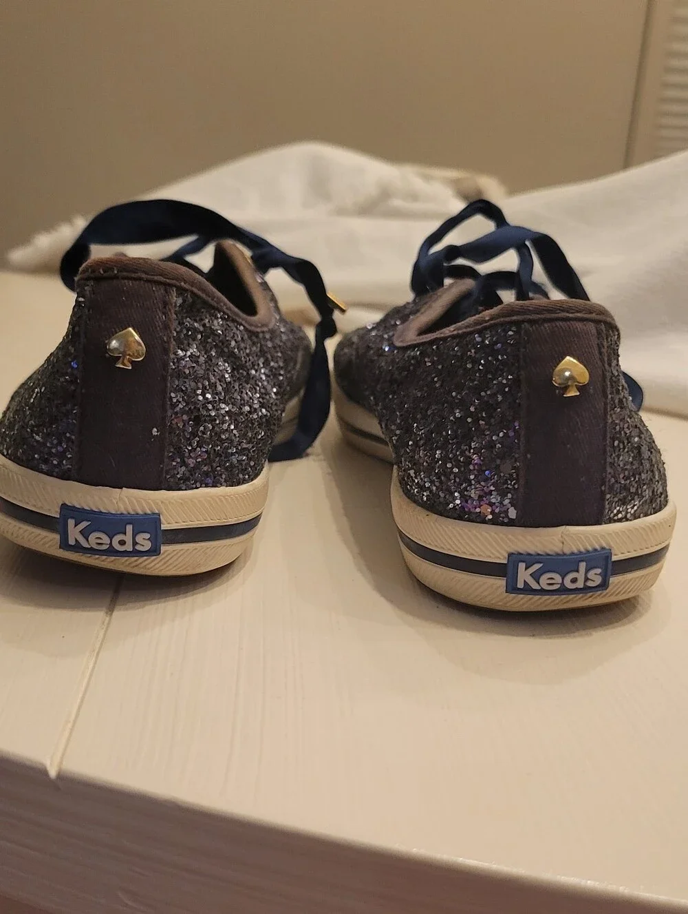 KEDS x KATE SPADE Navy Glitter Sneaker Women's Size 9.5